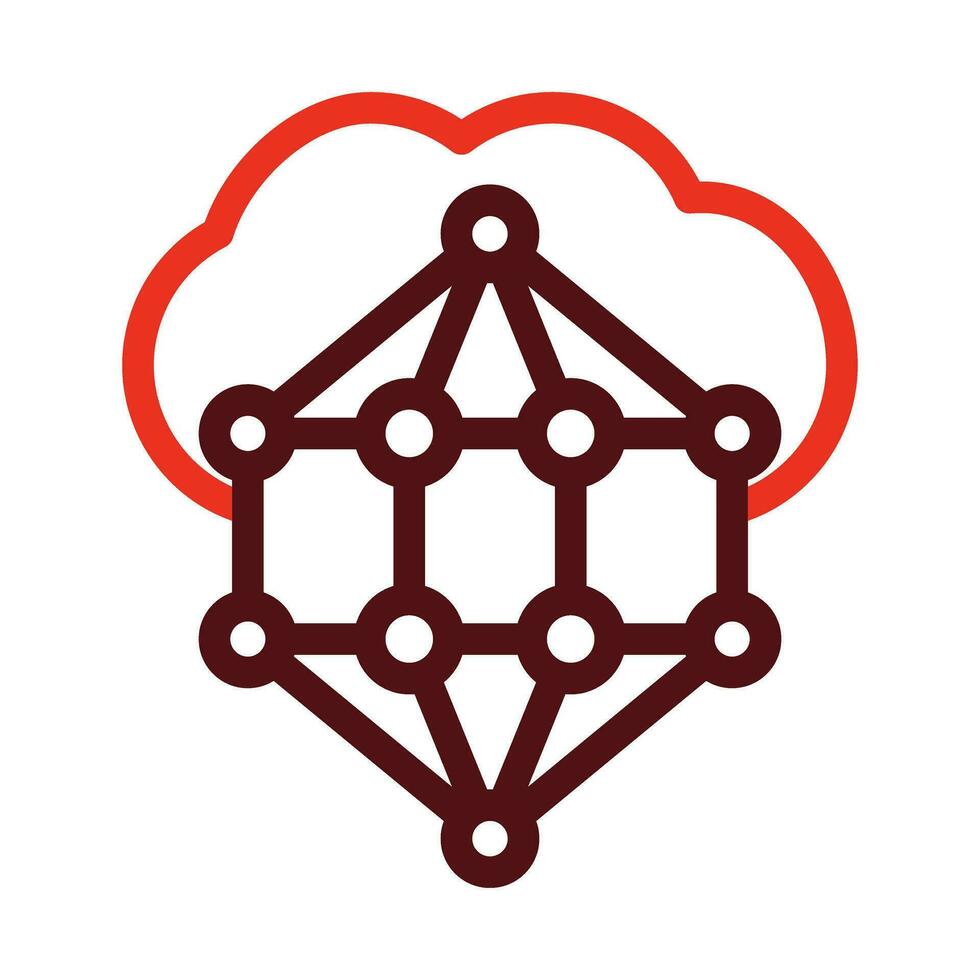 Nano Cloud Vector Thick Line Two Color Icons For Personal And Commercial Use.