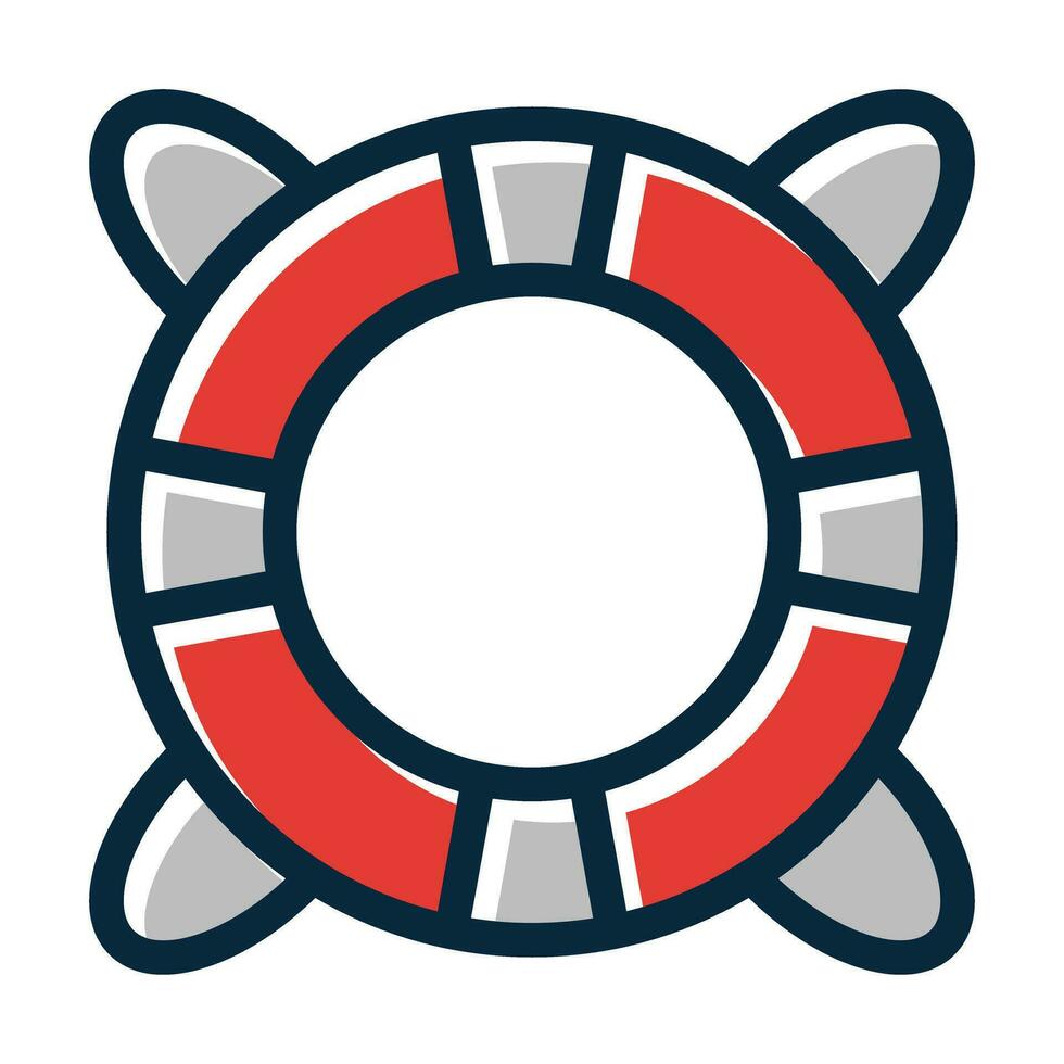 LifeBuoy Vector Thick Line Filled Dark Colors Icons For Personal And Commercial Use.