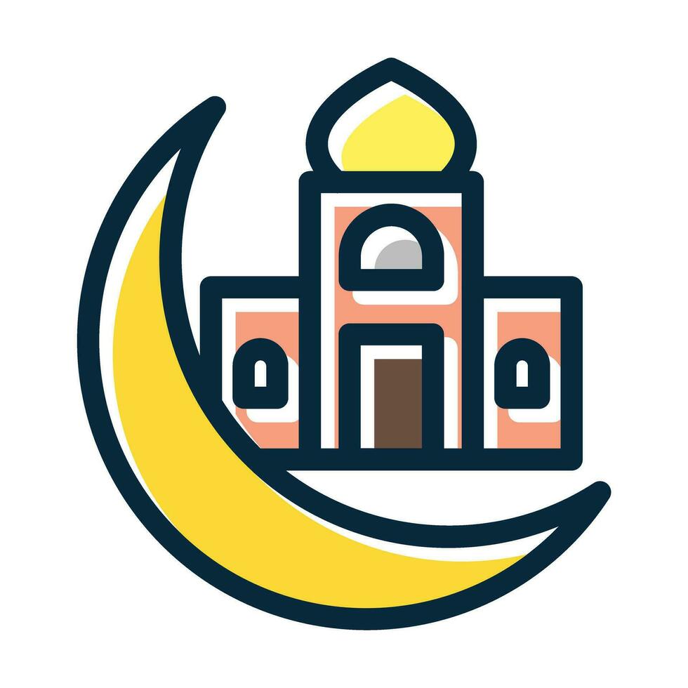 Eid Celebration Vector Thick Line Filled Dark Colors Icons For Personal And Commercial Use.