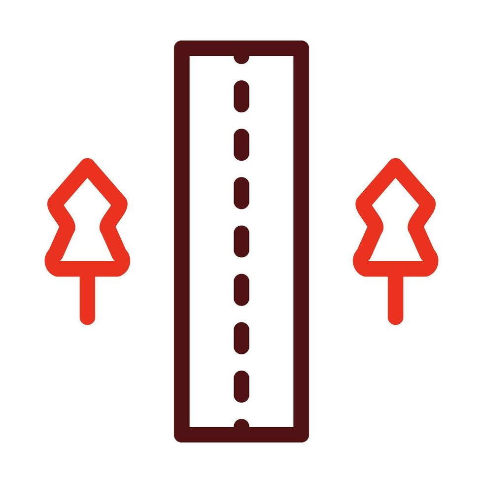 Unsealed Road Vector Thick Line Two Color Icons For Personal And Commercial Use.