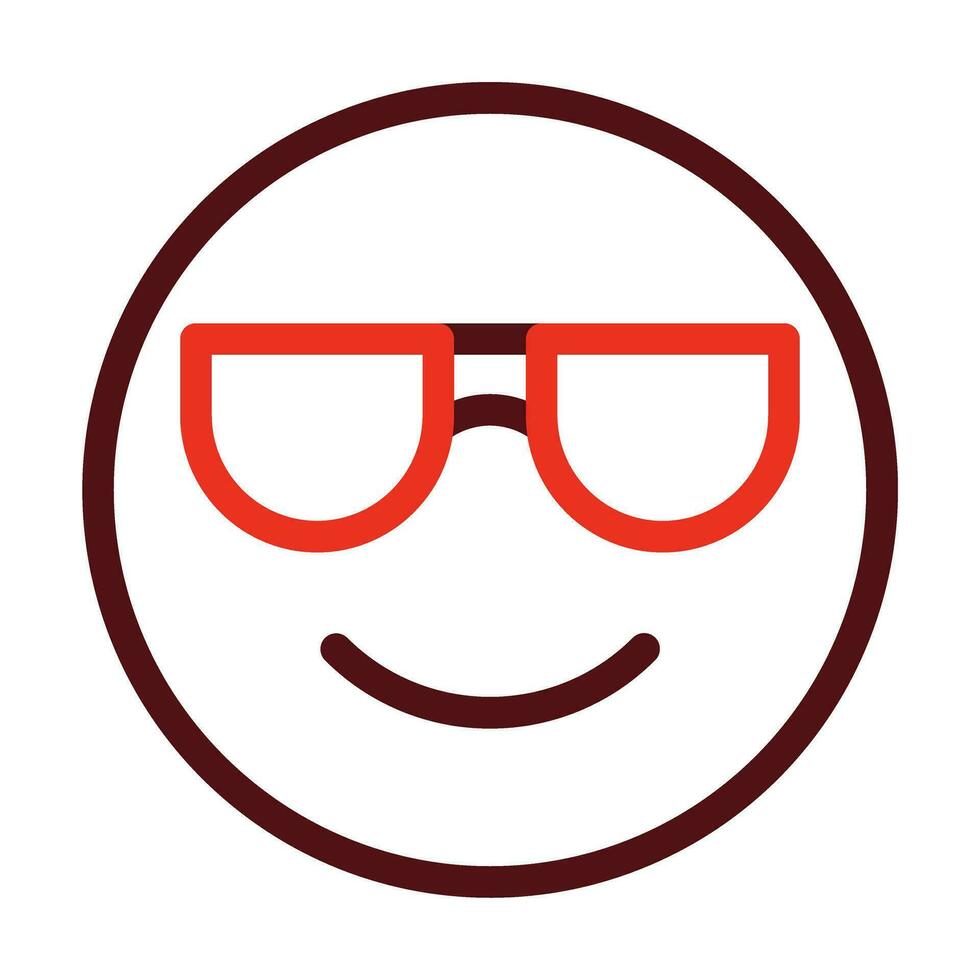 Smiling Face With Sunglasses Vector Thick Line Two Color Icons For Personal And Commercial Use.