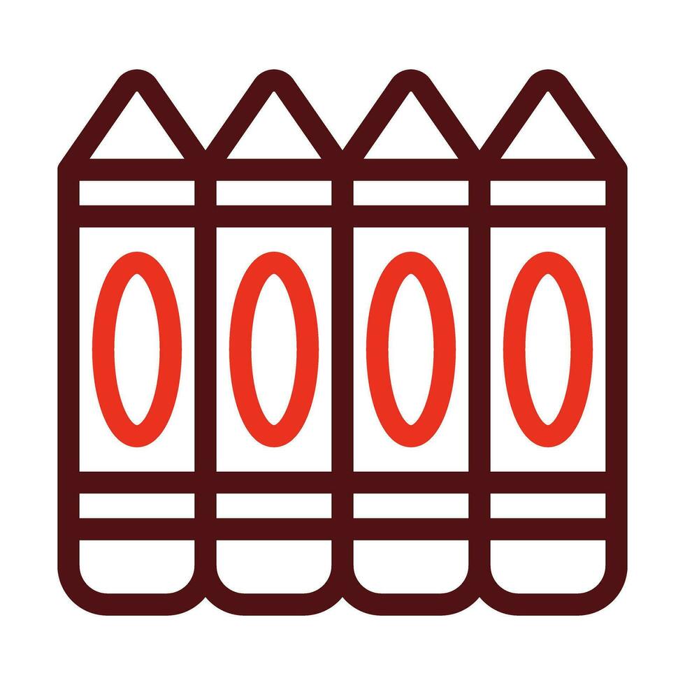 Crayon Vector Thick Line Two Color Icons For Personal And Commercial Use.