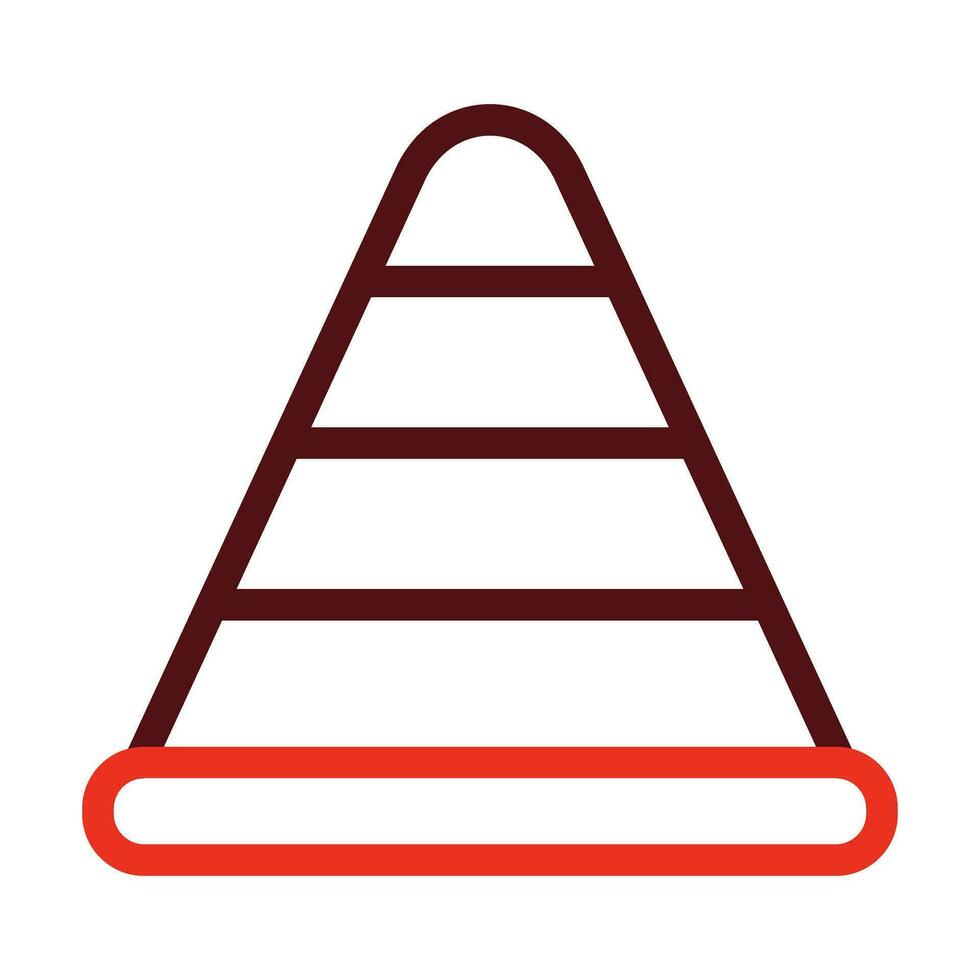 Traffic Cone Vector Thick Line Two Color Icons For Personal And Commercial Use.