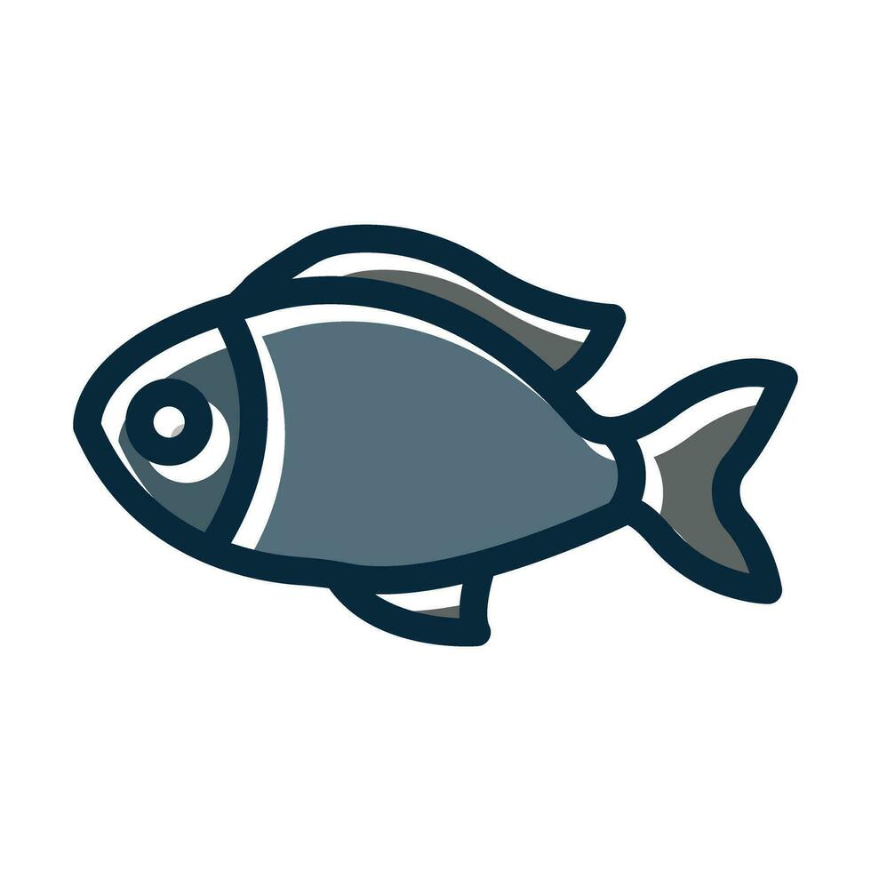 pescado vector grueso línea lleno oscuro colores íconos para personal y comercial usar.