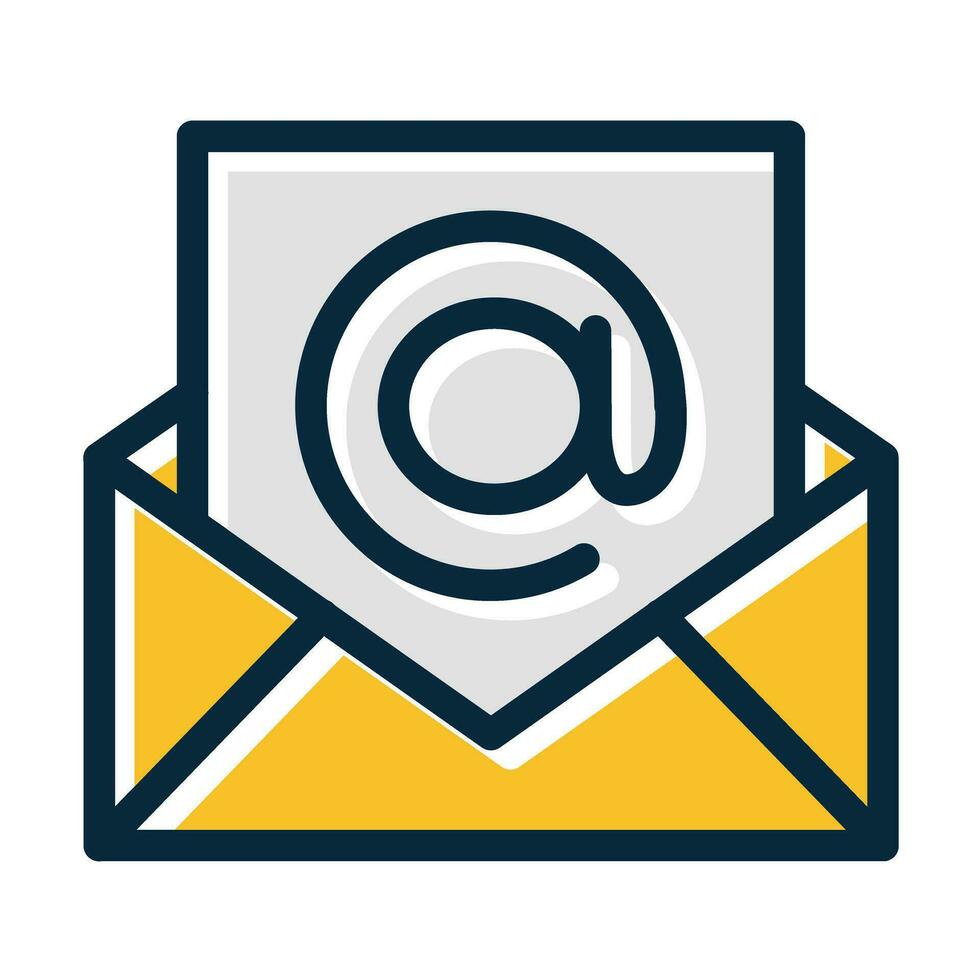 Email Vector Thick Line Filled Dark Colors Icons For Personal And Commercial Use.