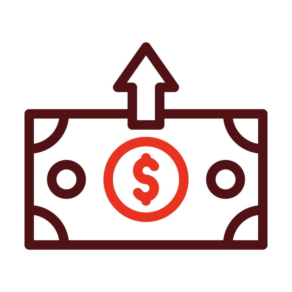 Send Money Vector Thick Line Two Color Icons For Personal And Commercial Use.