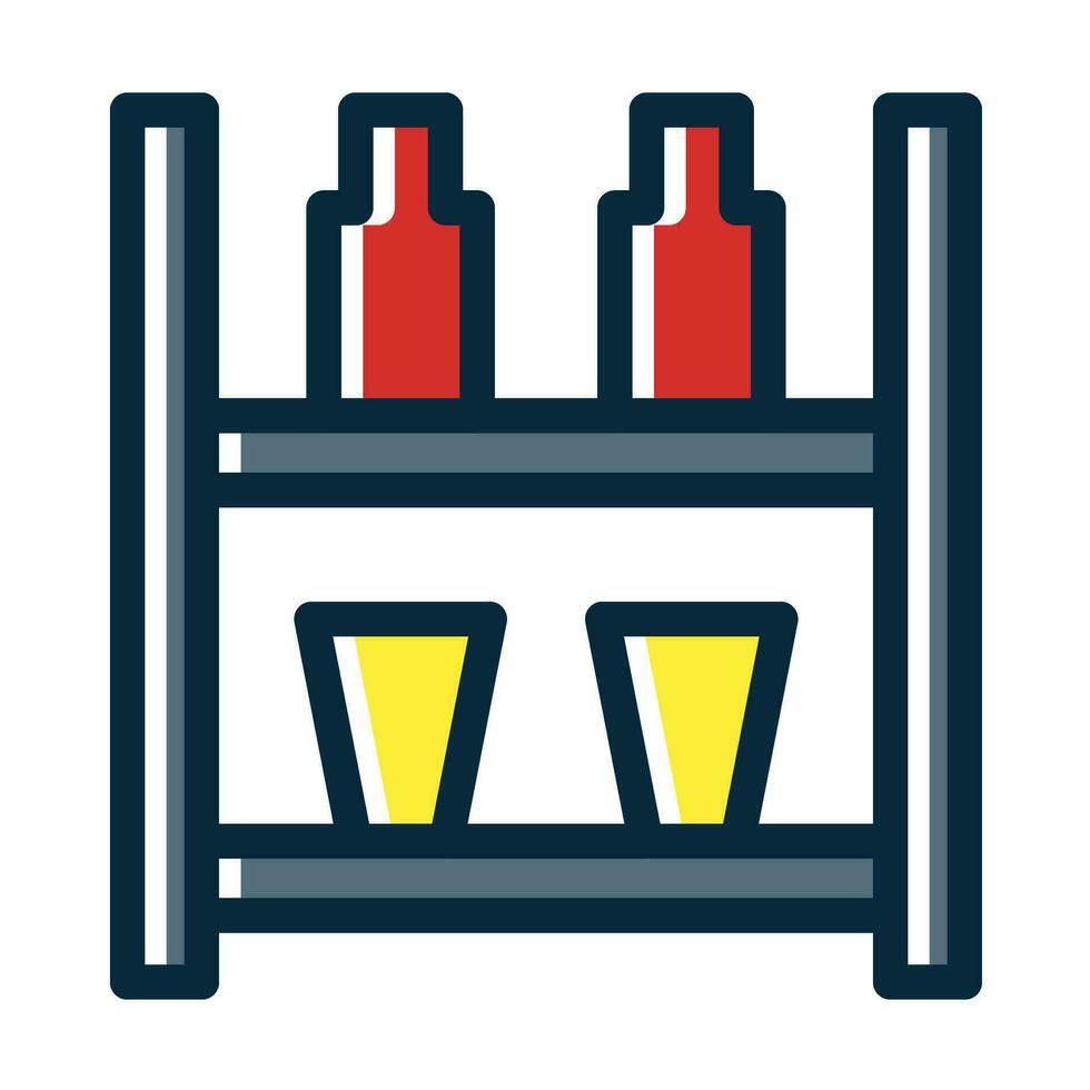 Shelves Vector Thick Line Filled Dark Colors Icons For Personal And Commercial Use.