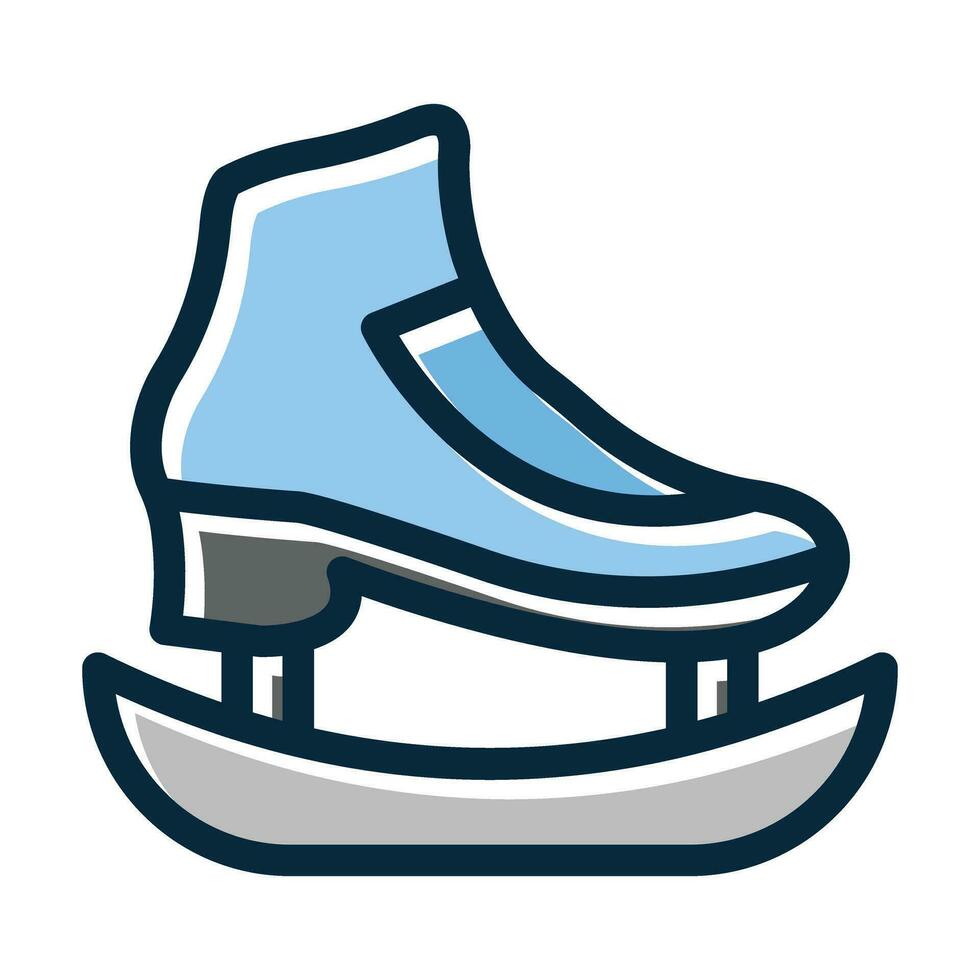 Ice Skate Vector Thick Line Filled Dark Colors Icons For Personal And Commercial Use.