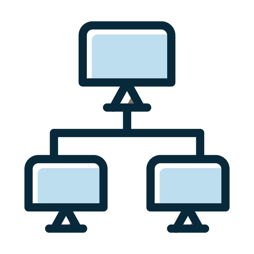 Peer To Peer Vector Thick Line Filled Dark Colors Icons For Personal And Commercial Use.