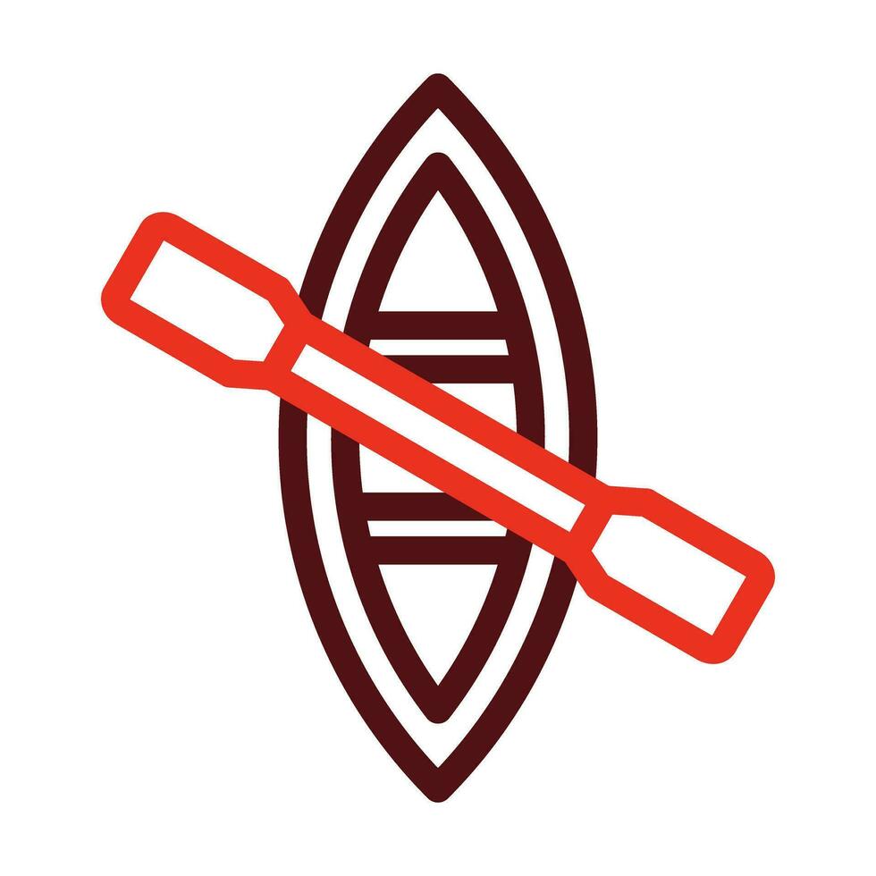 Rowing Vector Thick Line Two Color Icons For Personal And Commercial Use.