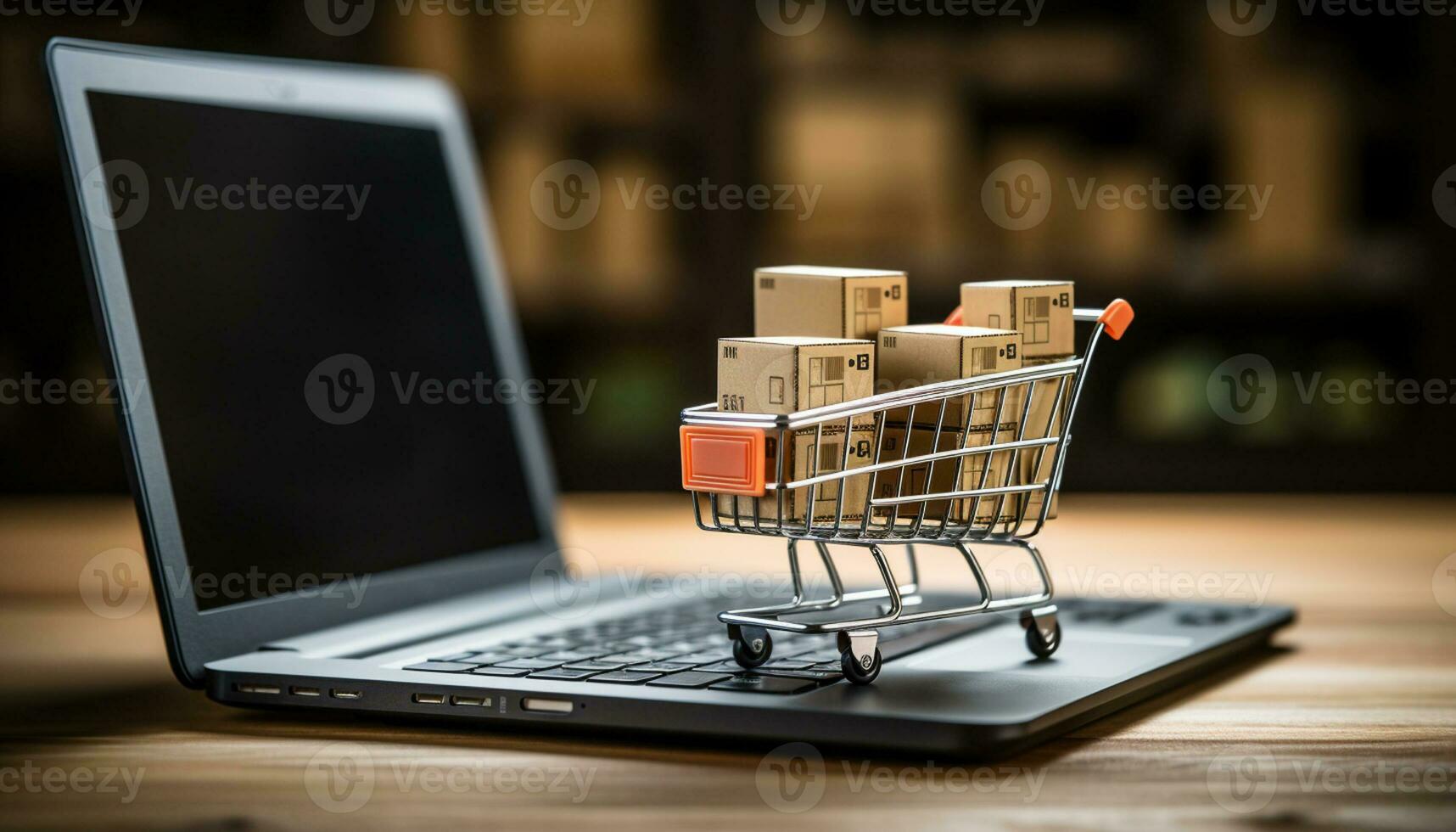 Online shoppers can easily compare laptop prices and add items to their carts before making a purchase, with delivery often available for free or at a low cost. generative ai. photo