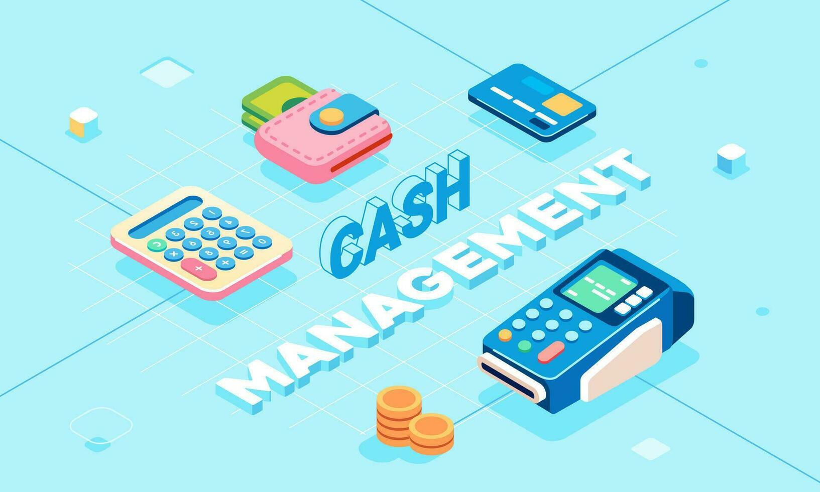 Isometric banking payment billing cash management concept vector