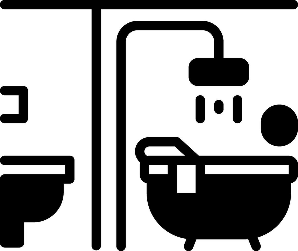 sólido icono para baño vector