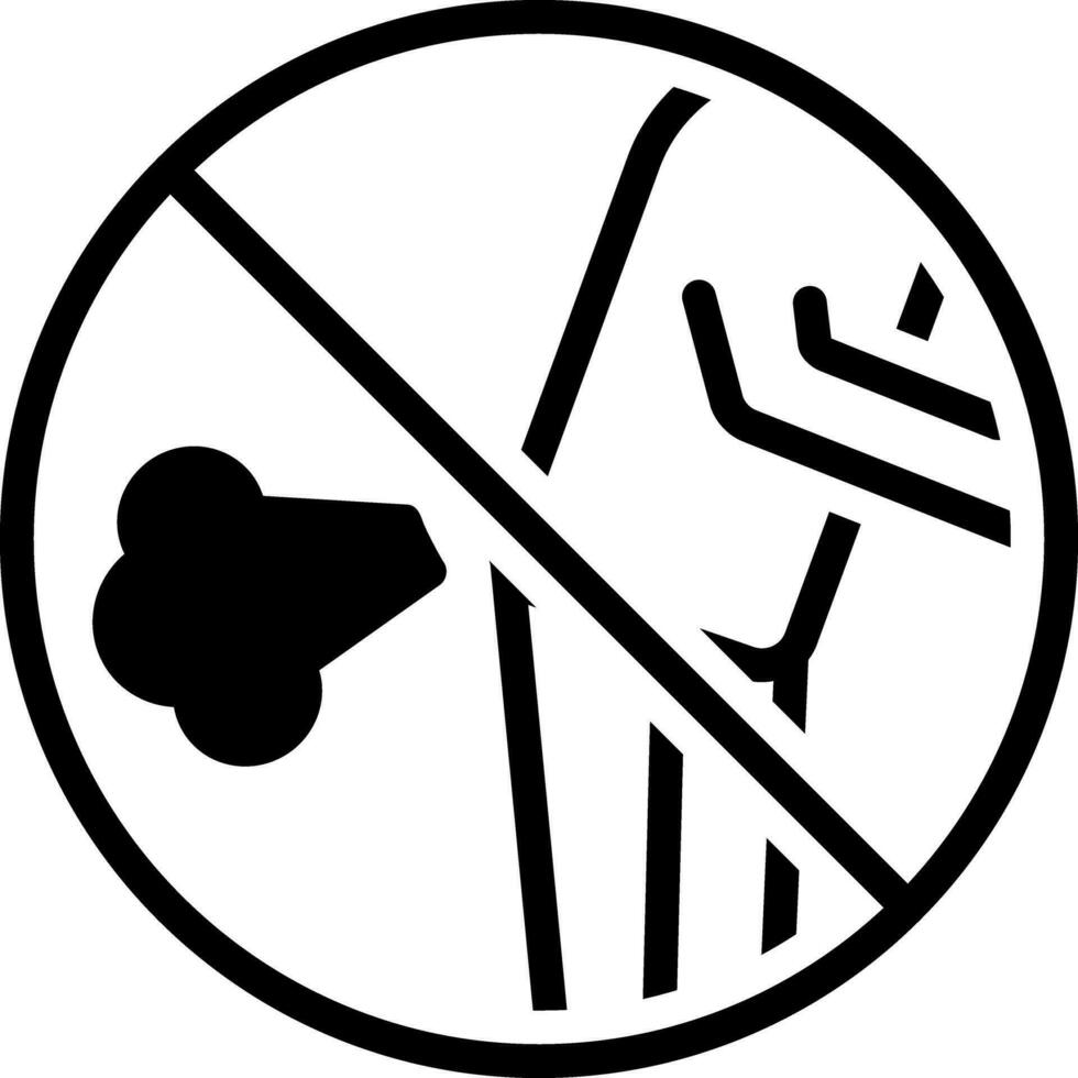 sólido icono para prohibido vector