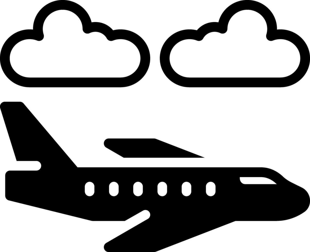 solid icon for airplane vector