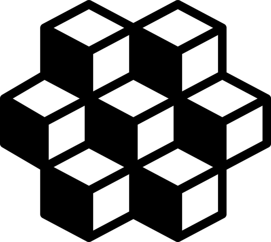 solid icon for cubic vector