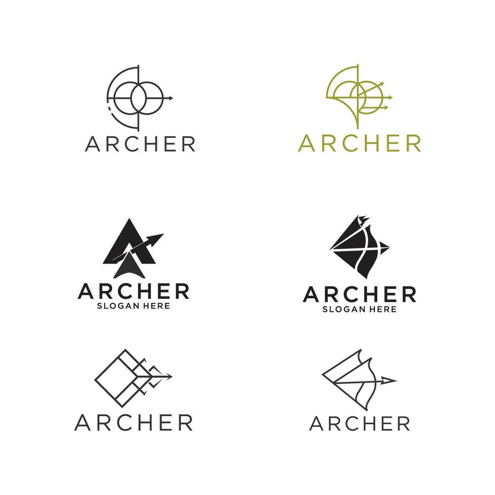 Set Archer logo design template vector illustration