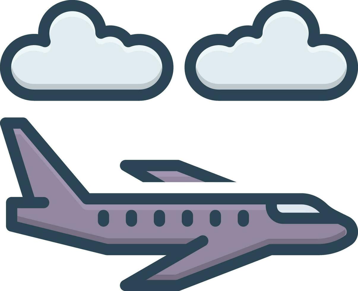 color icon for airplane vector