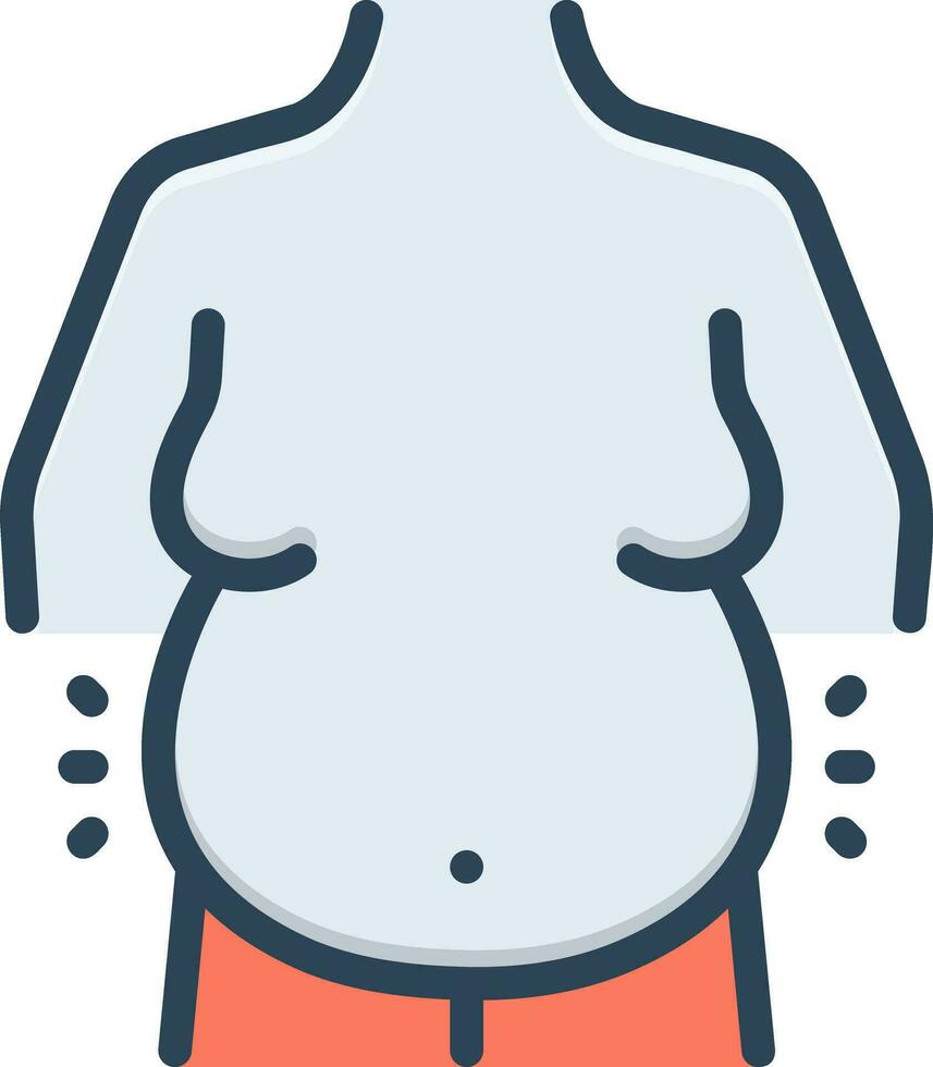 color icono para barriga vector