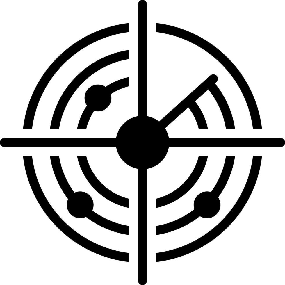 solid icon for radar vector