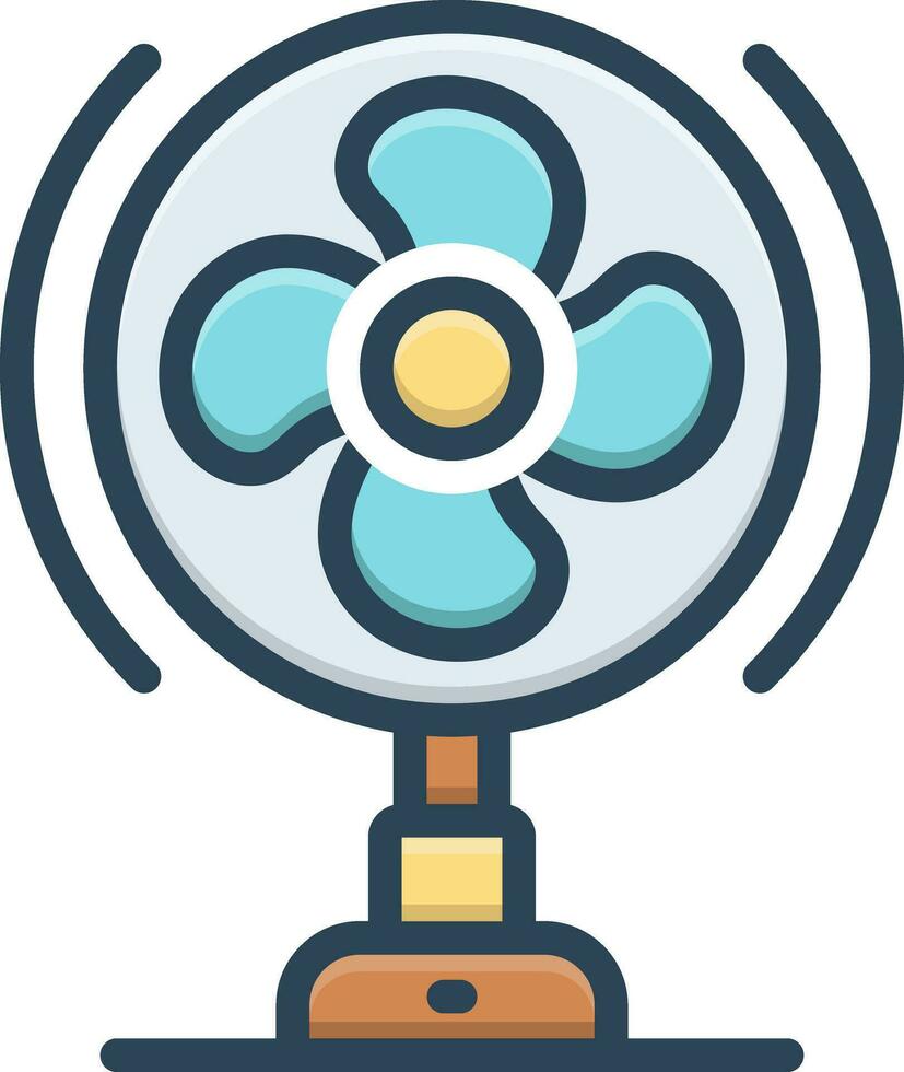 color icon for fan vector