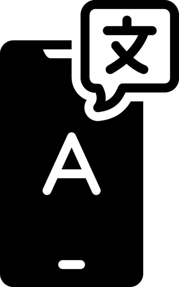 solid icon for translator vector