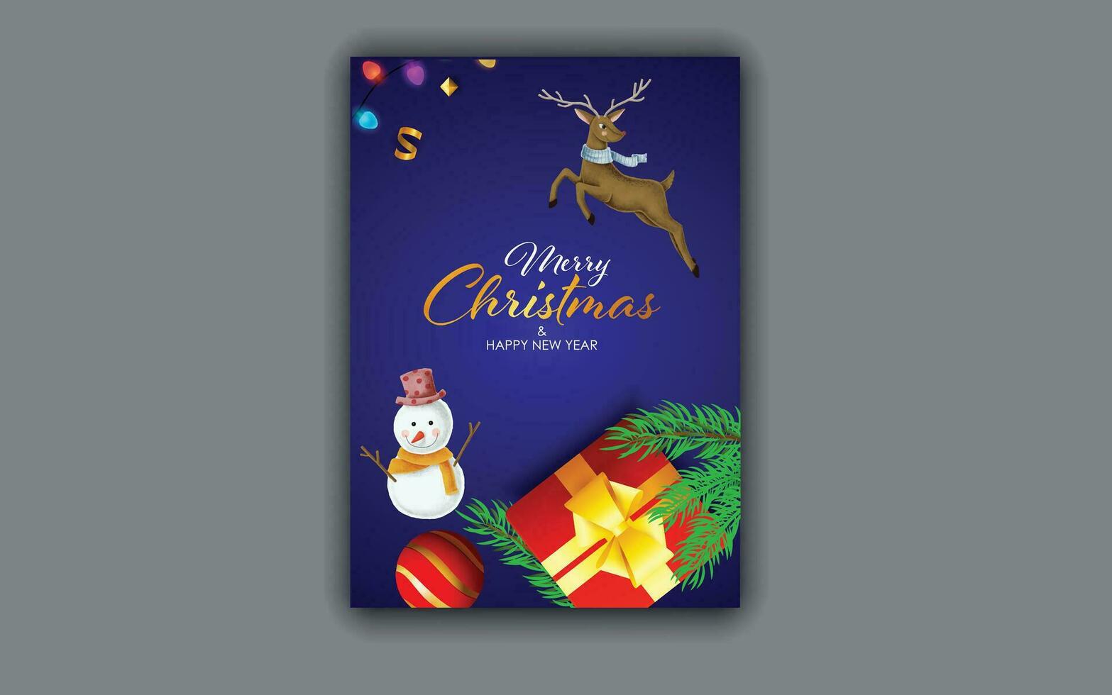 Print Christmas card vector and template for your work