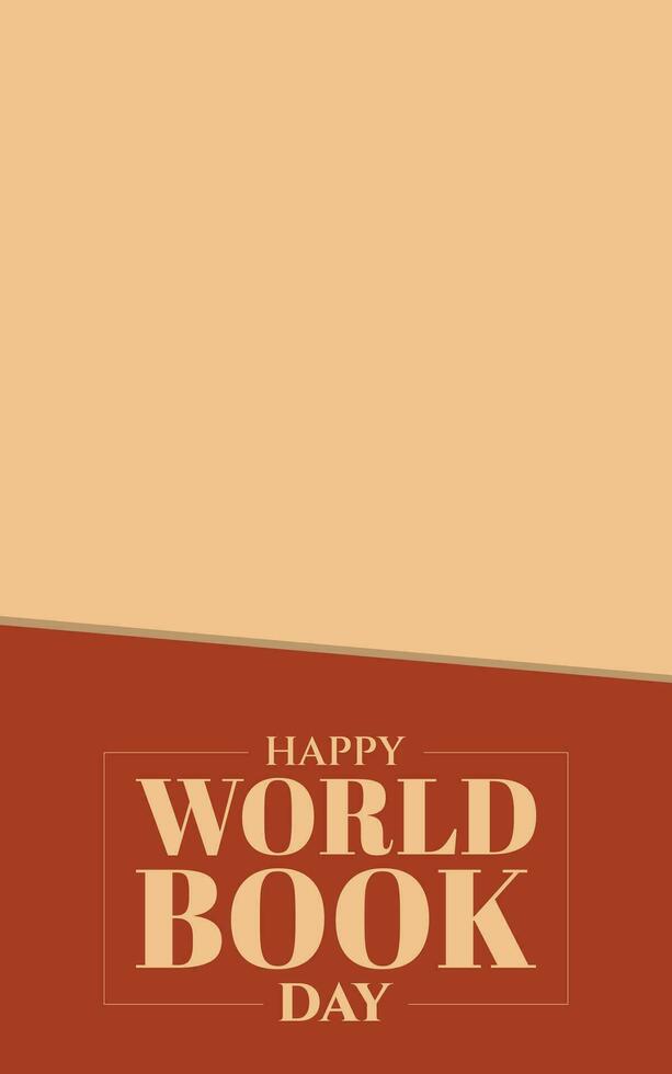 Happy World Book Day. minimalist forms and line., copy space area, template, vector. vector