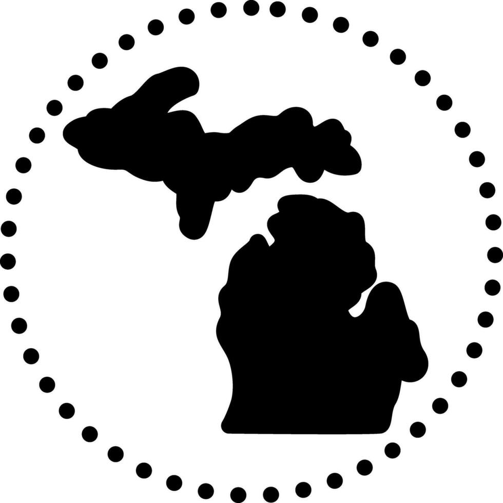 sólido icono para Michigan vector