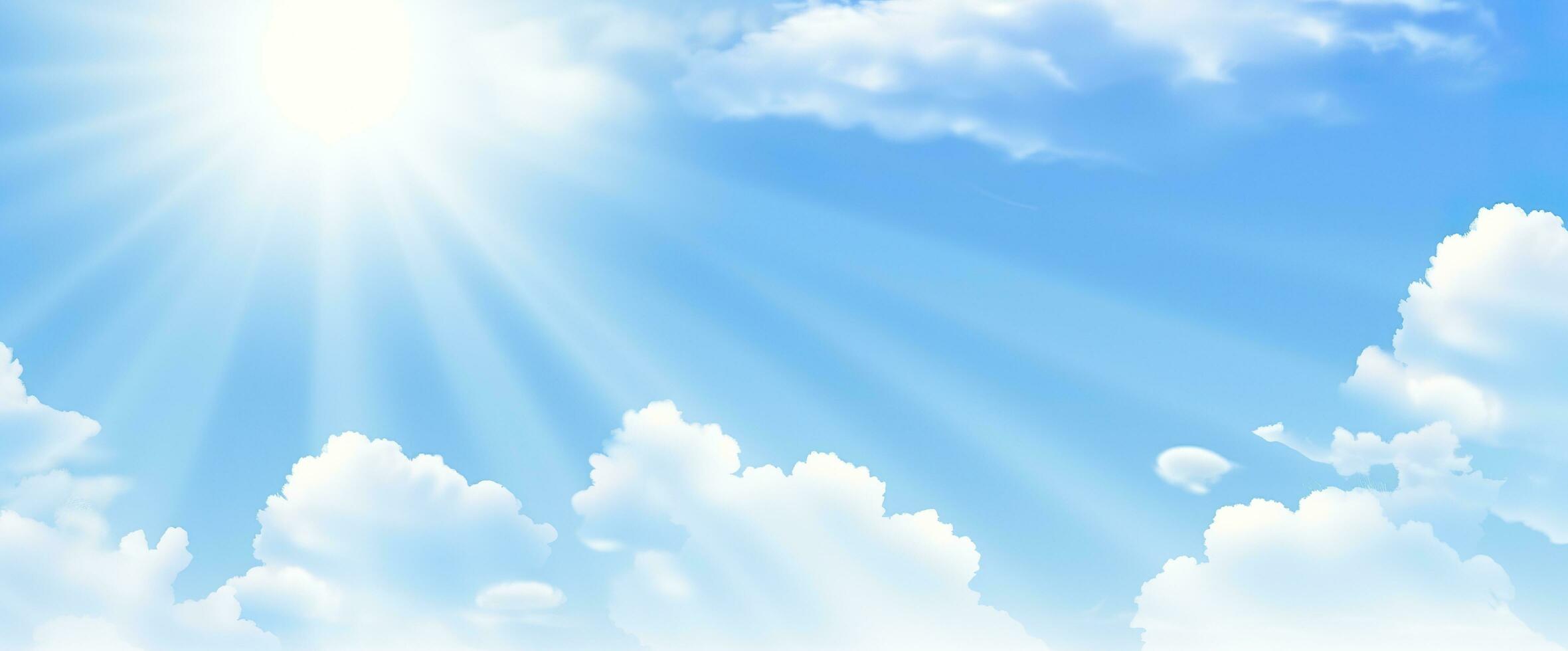 soleado fondo, azul cielo con blanco nubes y Dom. generativo ai foto