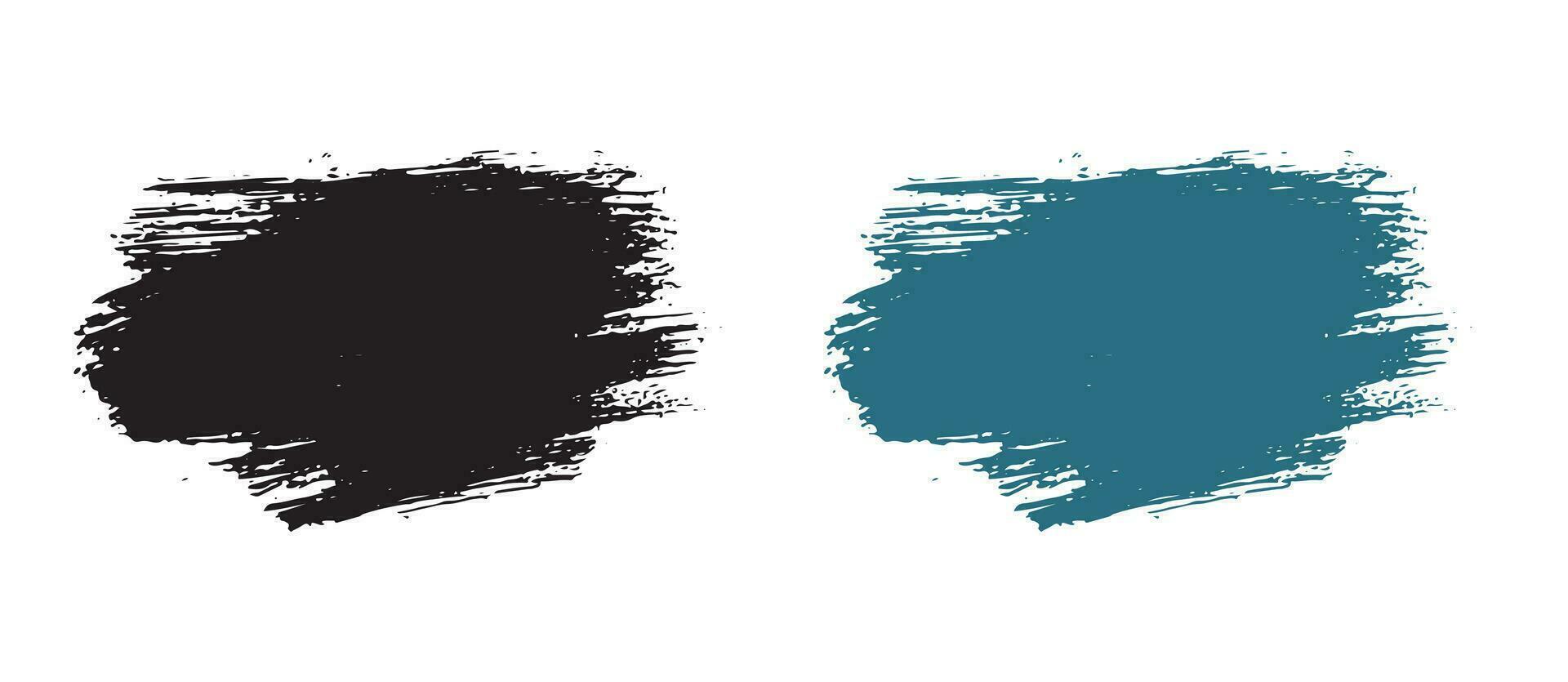 Distress grunge brush stroke set vector
