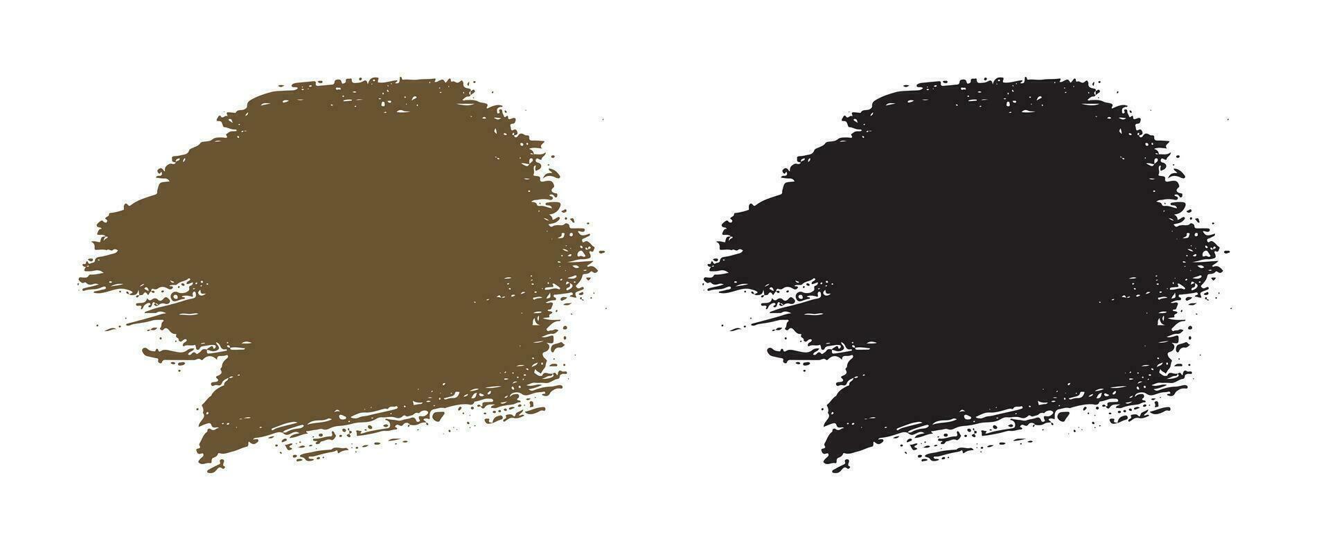 Collection of isolated paint ink brush stroke vector