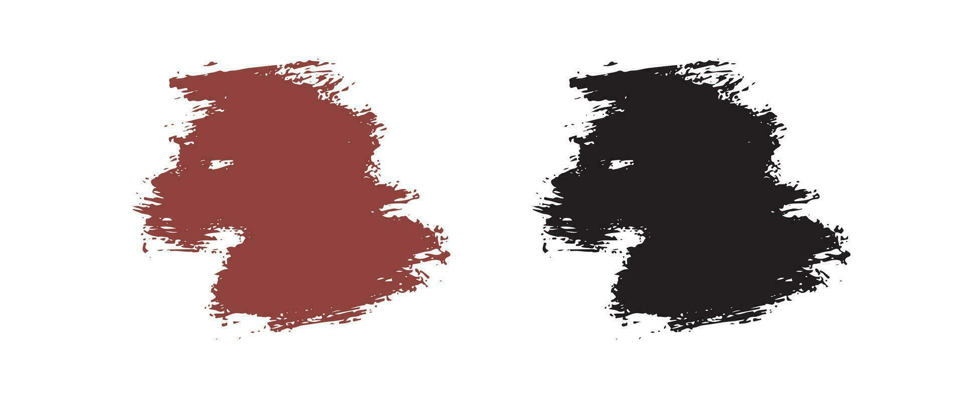 Grunge paint ink brush stroke set vector