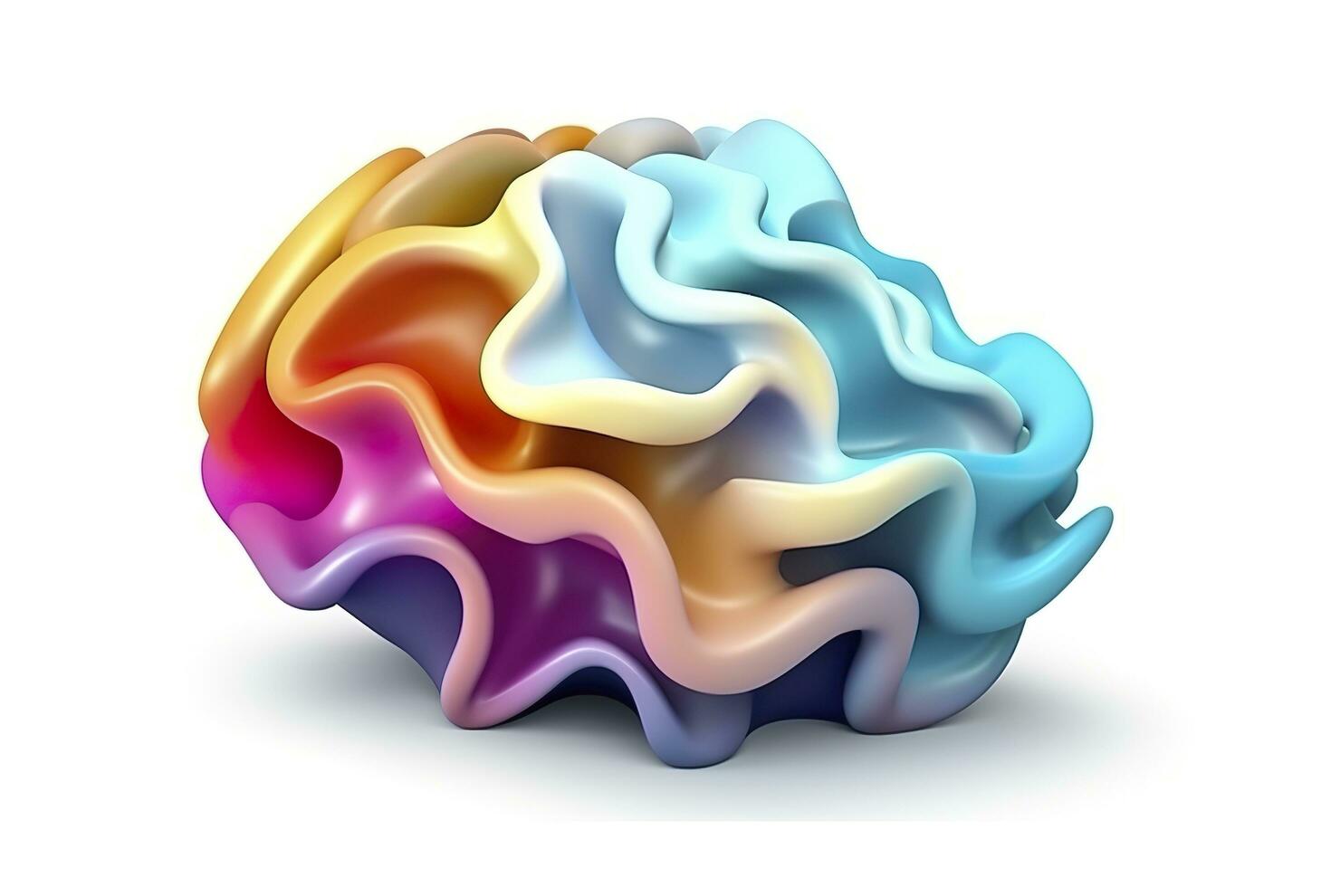 3d colorful volumetric gradient shape isolated on a white background. AI Generative photo