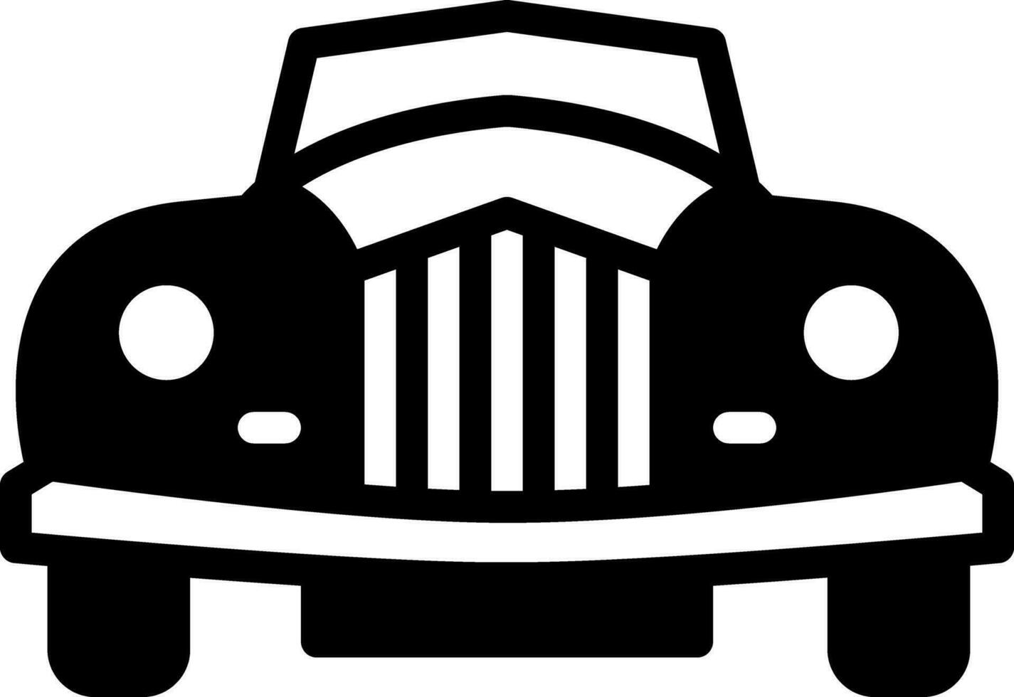 solid icon for old car vector