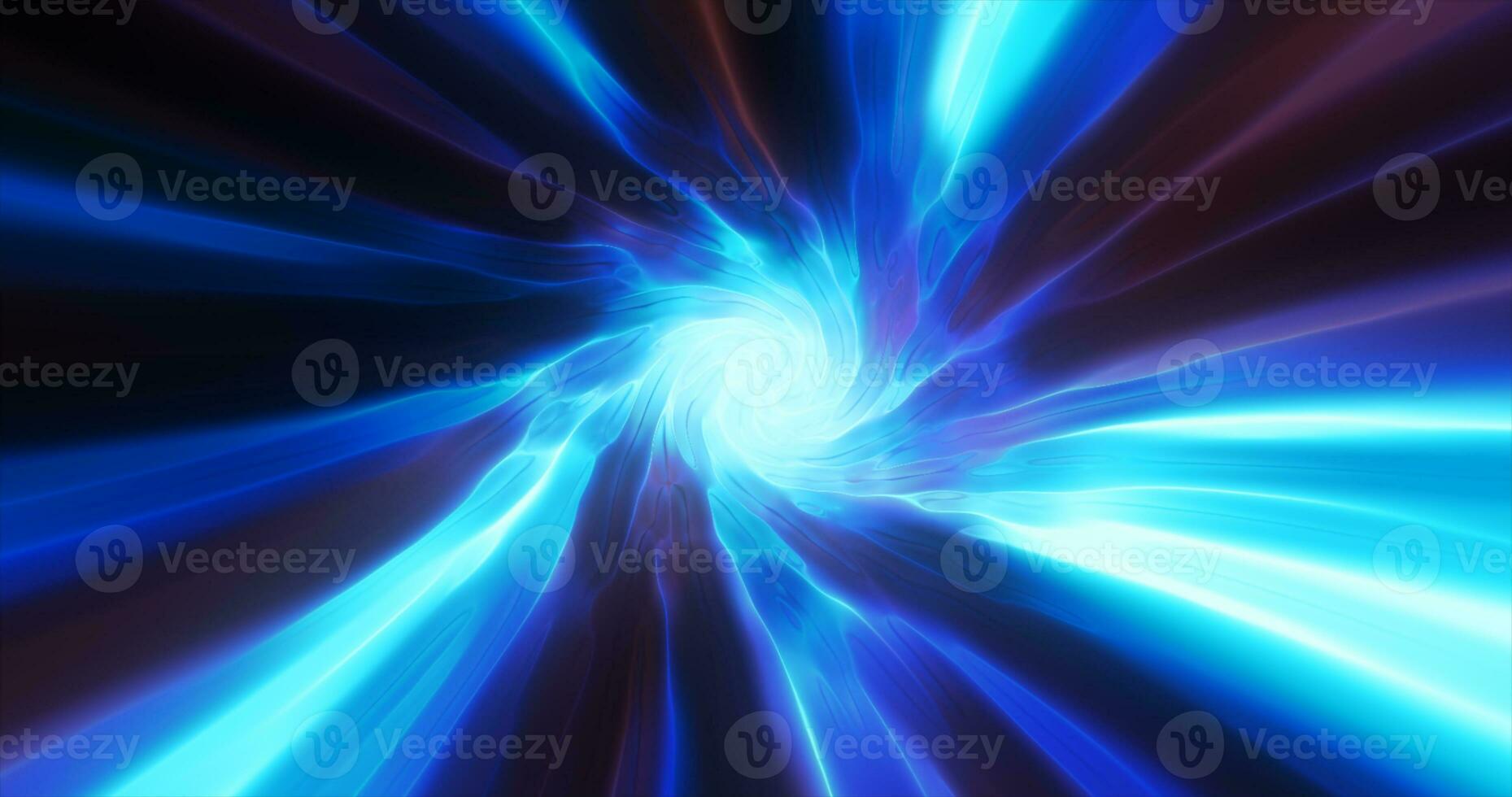 Blue hypertunnel spinning speed space tunnel made of twisted swirling energy magic glowing light lines abstract background photo