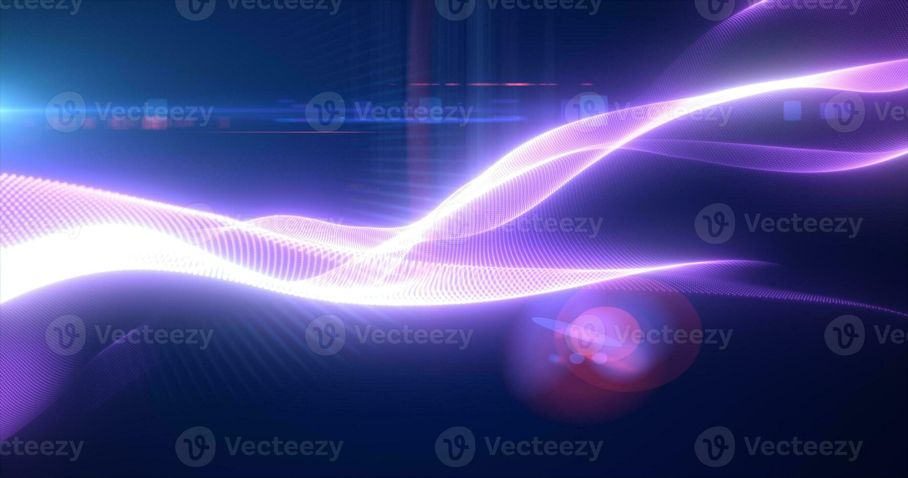 Purple glowing magic waves from energy particles abstract background photo