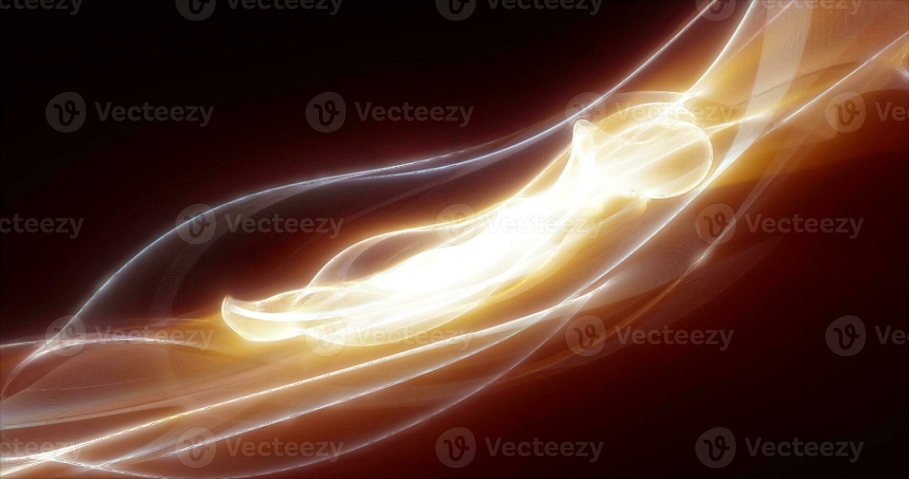 Abstract waves of yellow energy magic smoke and glowing lines on a black background photo