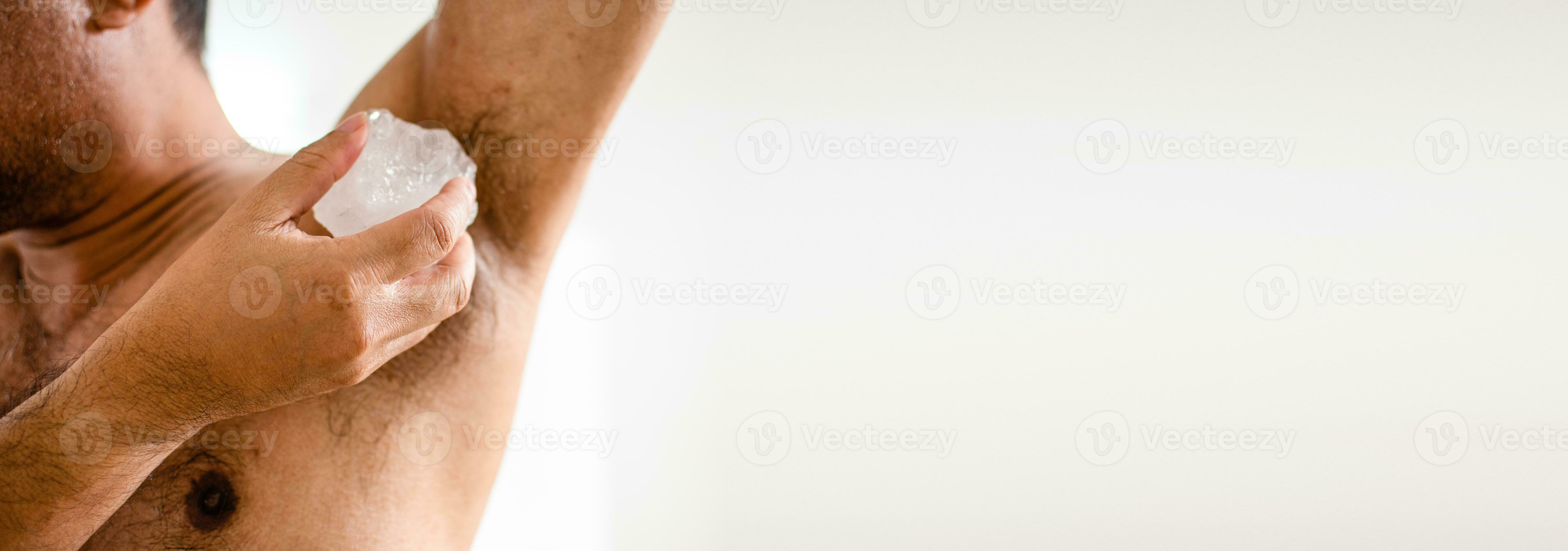 Men apply alum to their armpits to eliminate body odor after they finish showering. Alum helps