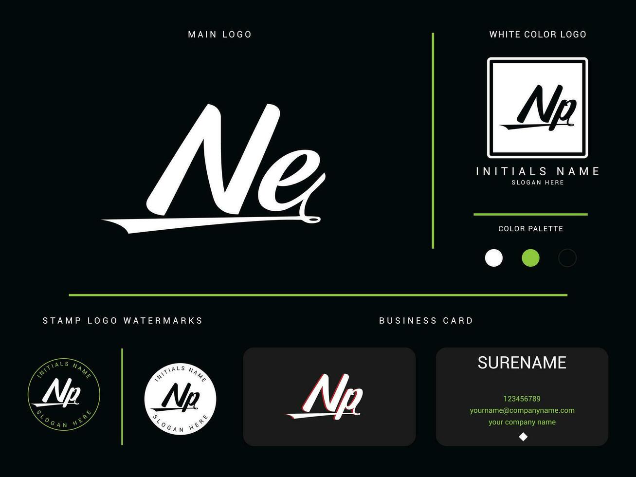 Monogram Ne Logo Image, Luxury NE Modern Apparel Logo Letter Vector