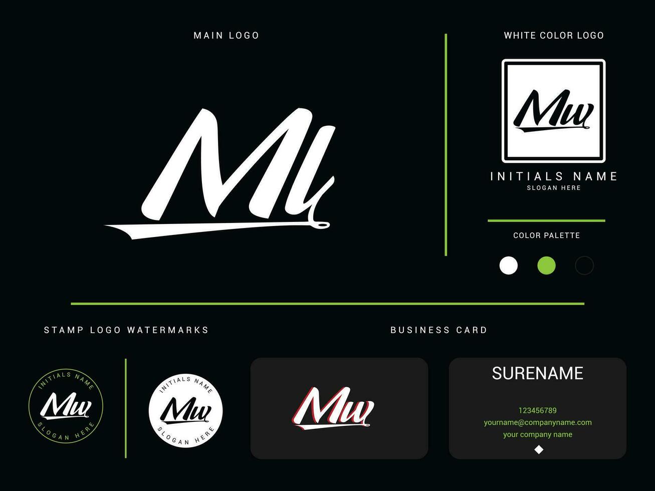 Creative Ml Apparel Fashion Logo, Modern MW ML Logo Letter Vector