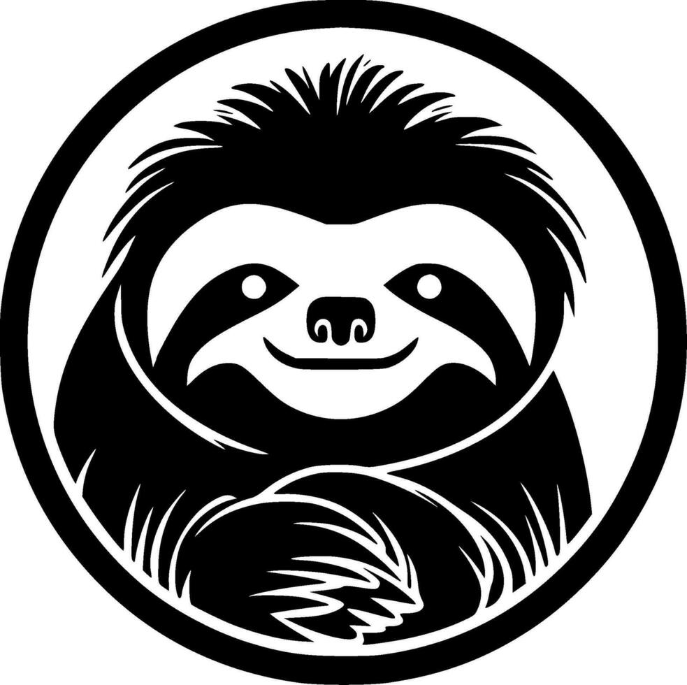 Sloth, Minimalist and Simple Silhouette - Vector illustration