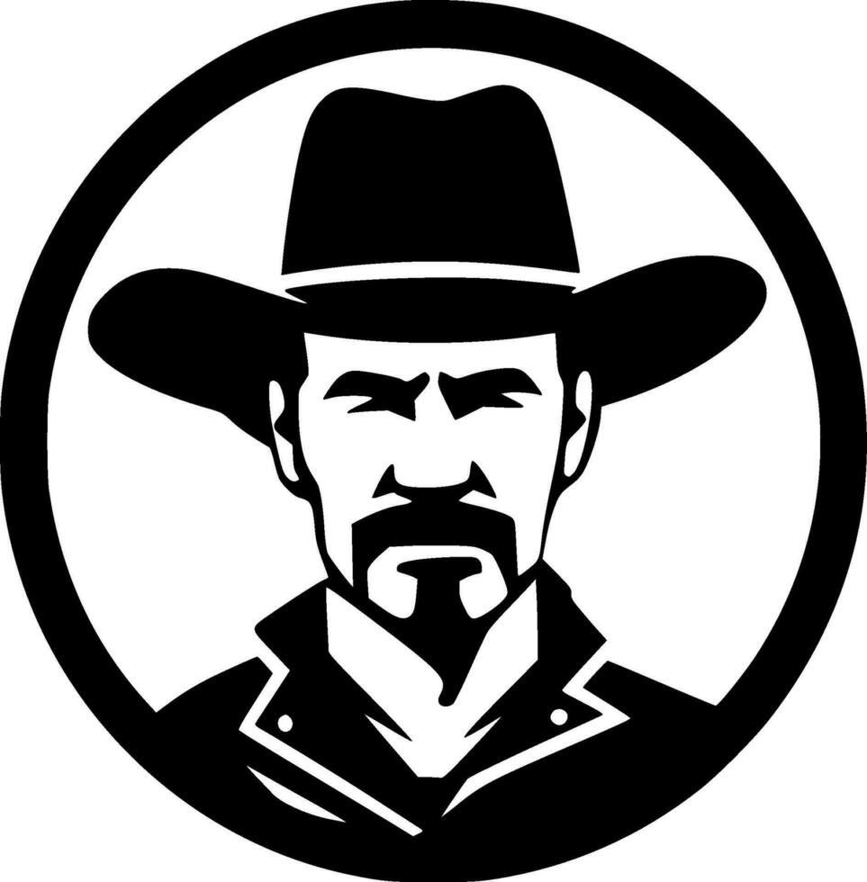 Western, Black and White Vector illustration