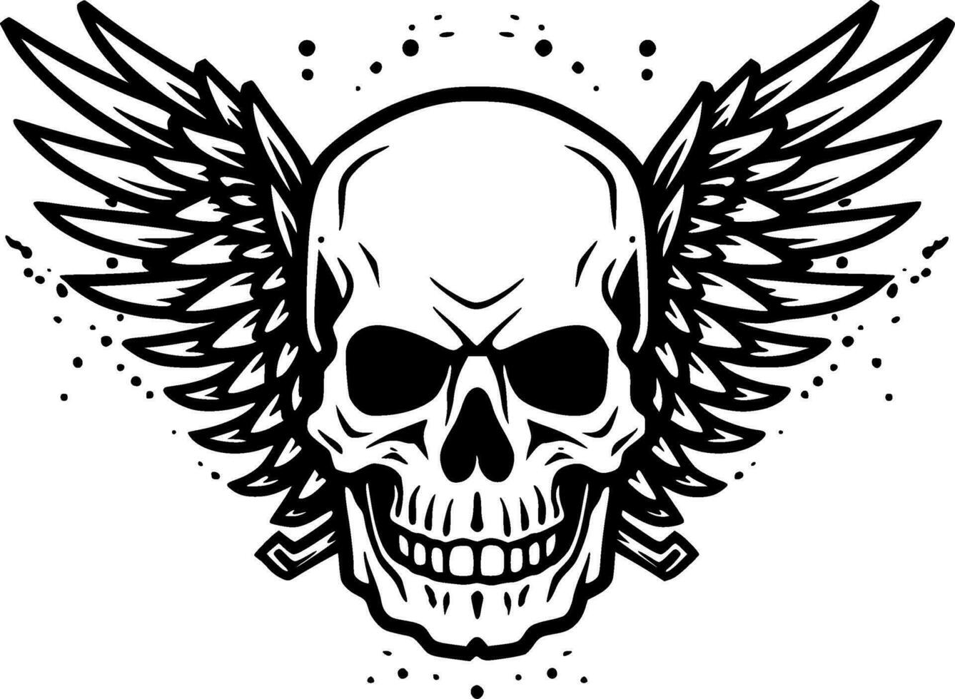 Skull, Minimalist and Simple Silhouette - Vector illustration