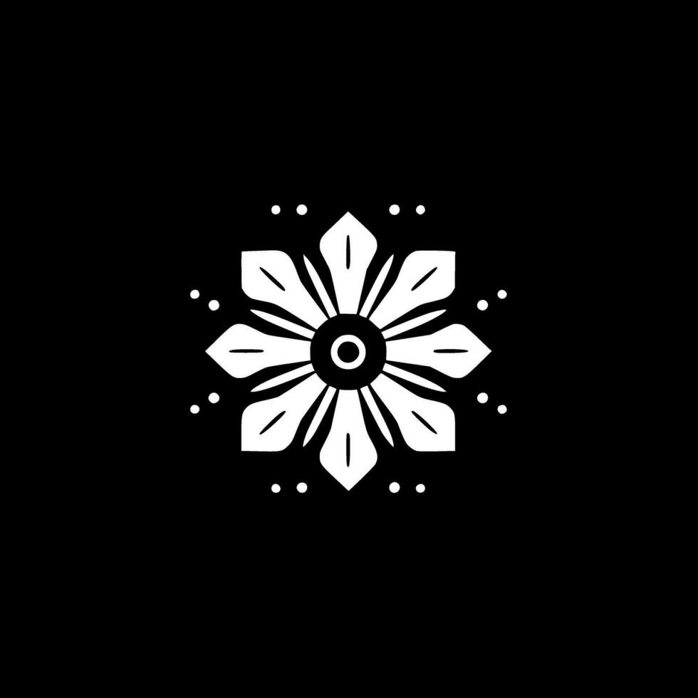 Flower, Black and White Vector illustration