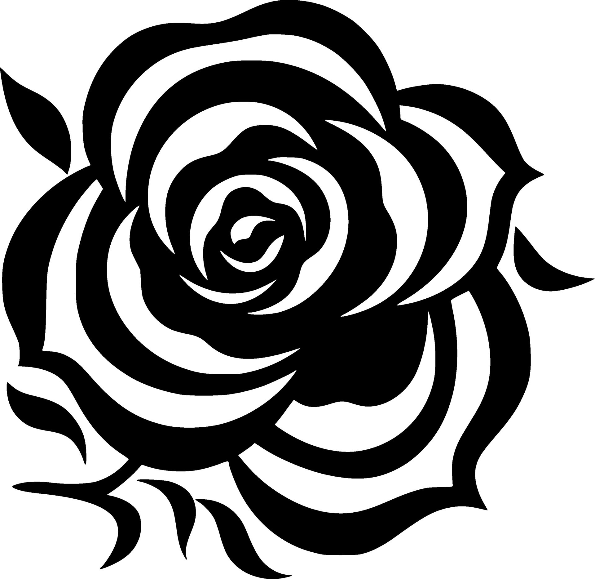 Rose, Black and White Vector illustration 32413321 Vector Art at Vecteezy