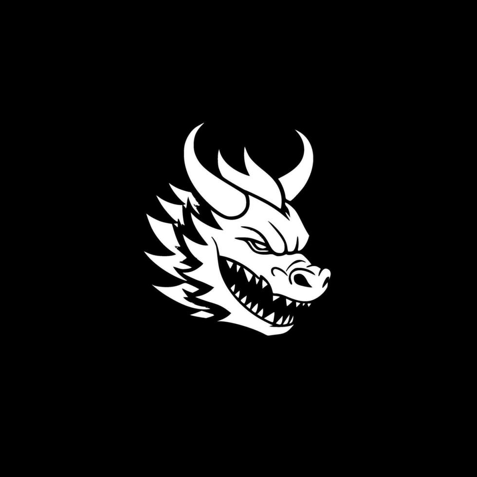 Dragon - Minimalist and Flat Logo - Vector illustration