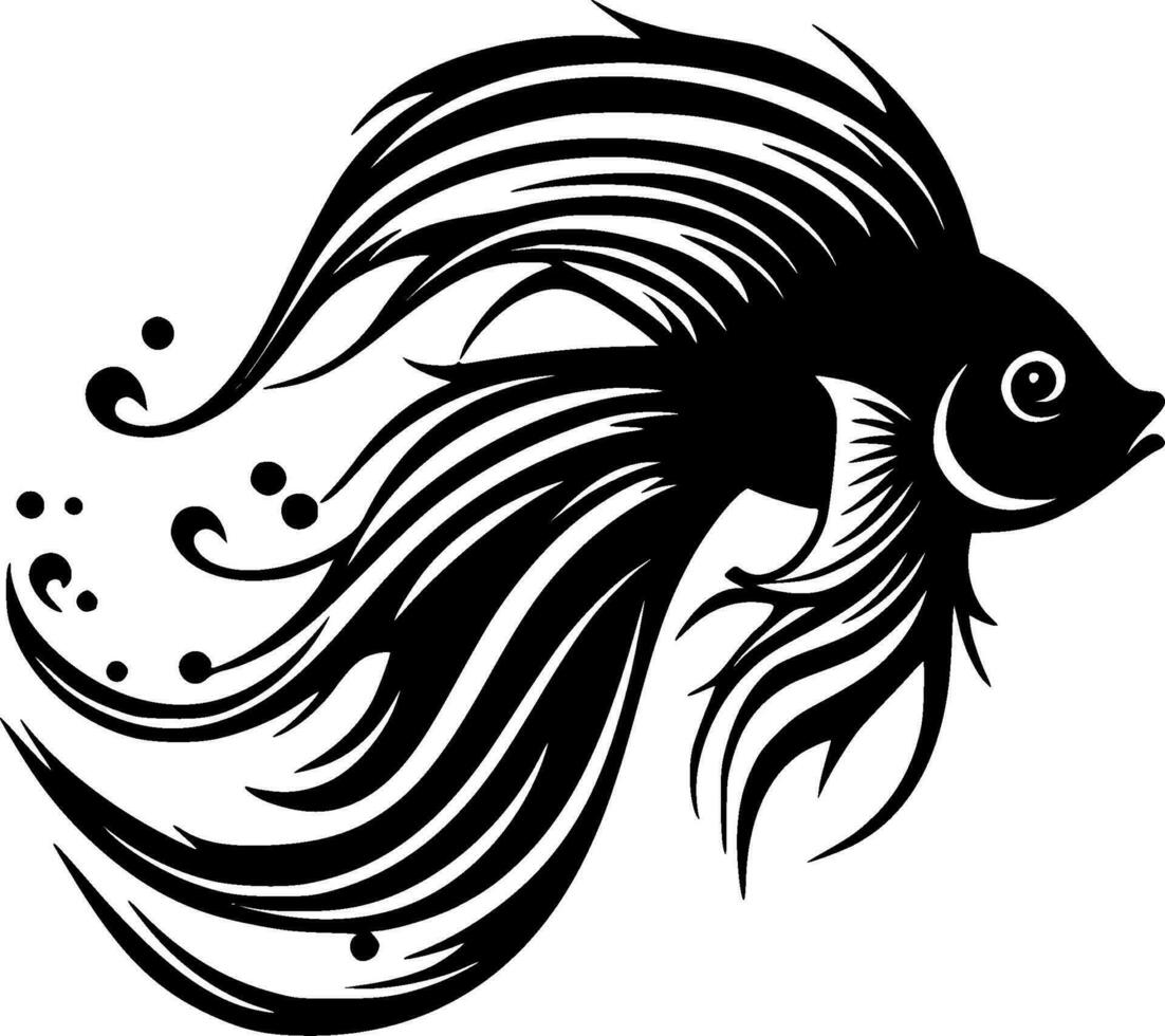 Fish, Black and White Vector illustration