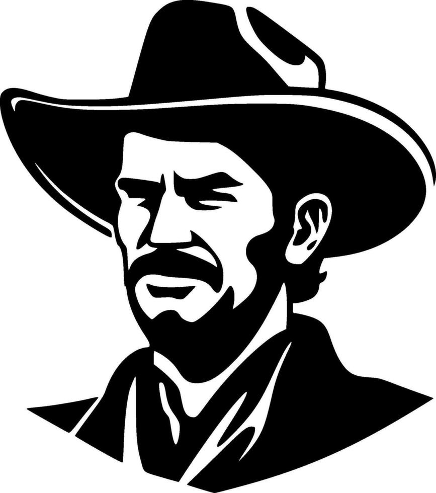 Western - Black and White Isolated Icon - Vector illustration