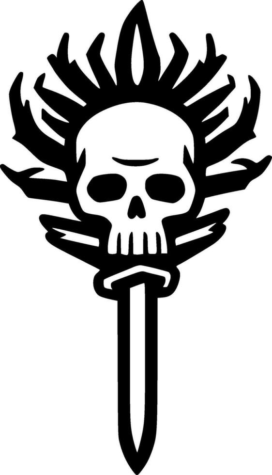 Sword - Black and White Isolated Icon - Vector illustration